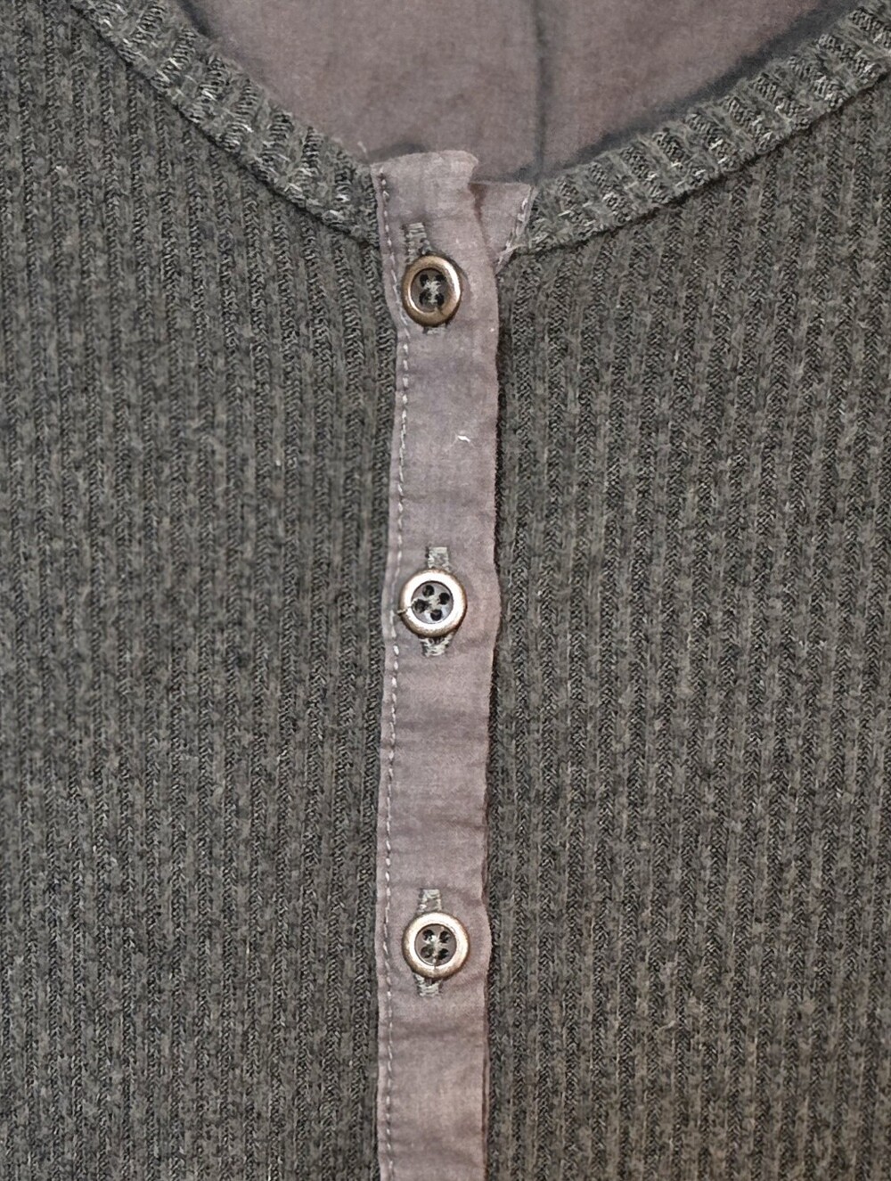 Z Supply Olive Green Ribbed Henley Mini Dress Long Sleeve Large Comfy Chic - Picture 4 of 7